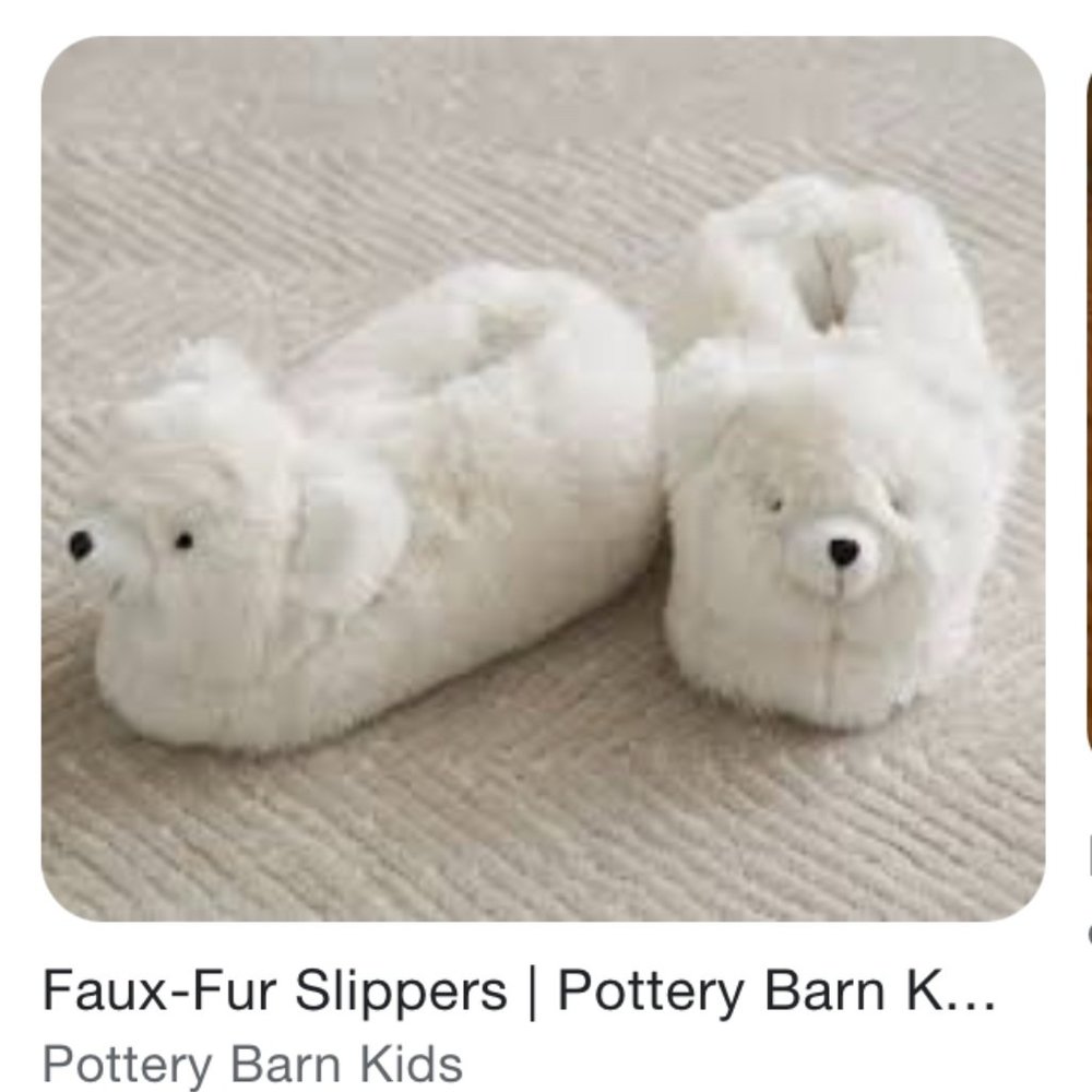 Pottery Barn Polar Bear Slippers